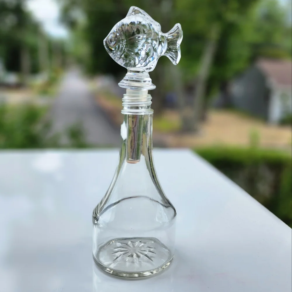 Mikasa Crystal Fish Wine Bottle Stopper‎ 5.5in x 2.75in